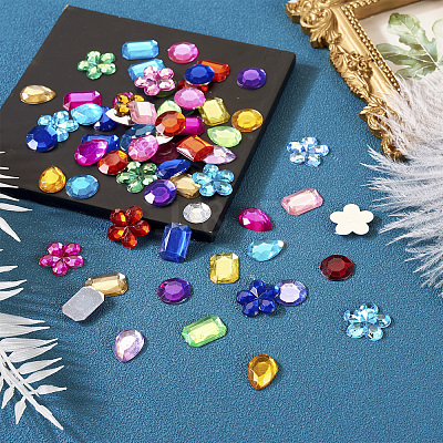 Flat Back & Back Plated Acrylic Rhinestone Cabochons MACR-TA0001-62A-1