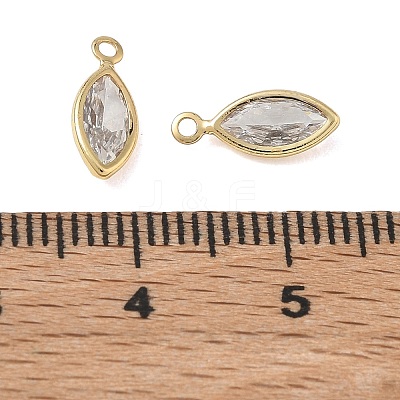 Brass Pave Cubic Zirconia Charms CU-CBABEB3-06G-03-1