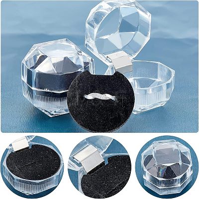 Transparent Plastic Ring Boxes LS-OBOX-CA0001-001A-1