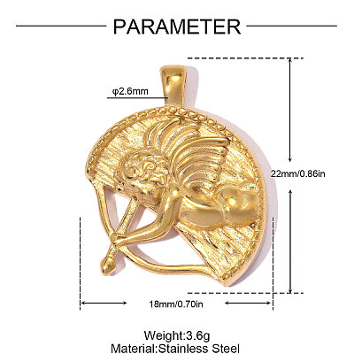 304 Stainless Steel Pendants SA-OY001-68G-1