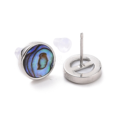 Brass Stud Earrings EJEW-E252-07D-1