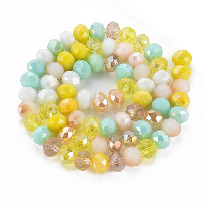 Electroplate Glass Beads Strands EGLA-S194-18F-1