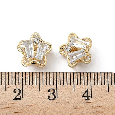Brass Micro Pave Cubic Zirconia Beads KK-S336-08G-A-1