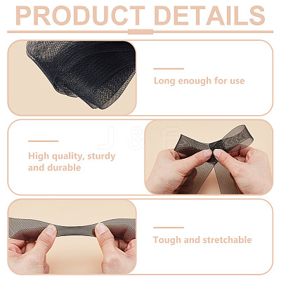 3 Rolls 3 Styles Elastic Polyester Deco Mesh Ribbons DIY-NB0013-55A-1