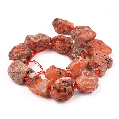 Rough Raw Natural Carnelian Beads Strands G-F595-I07-1