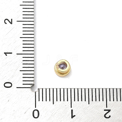 Flat Round Brass Micro Pave Cubic Zirconia Cabochons KK-P345-13G-A03-1