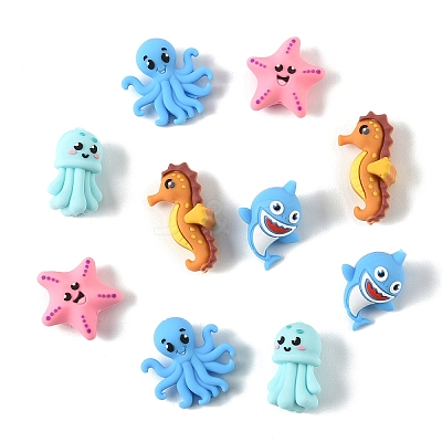 15Pcs 5 Styles Silicone Beads SIL-YW0002-38-1
