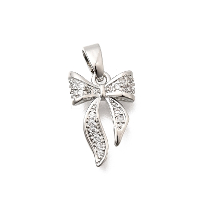 Brass Clear Cubic Zirconia Pendants KK-B187-05P-1