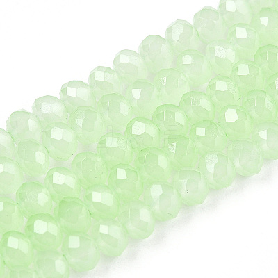 Baking Paint Imitation Jade Glass Bead Strands DGLA-A034-J8MM-A03-1