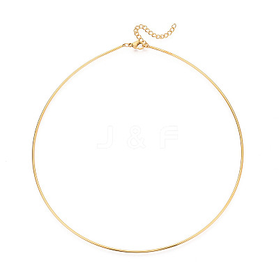 304 Stainless Steel Torques Necklaces NJEW-N061-01G-1