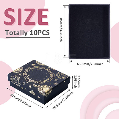 10Pcs Sun Moon Star Printed Cardboard Gift Boxes CBOX-TA0001-21C-1