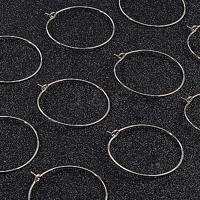Long-Lasting Plated Brass Hoop Earrings Findings KK-BC0005-10G-NF-1