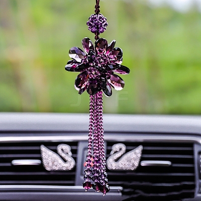 Glass Flower Pendant Decorations PW-WG637EB-10-1