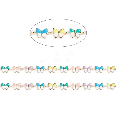 Brass Enamel Link Chains X-CHC-E021-09A-1