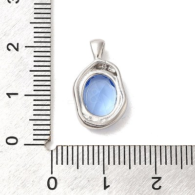 Platinum Brass Micro Pave Cubic Zirconia Pendants KK-U031-02P-05-1