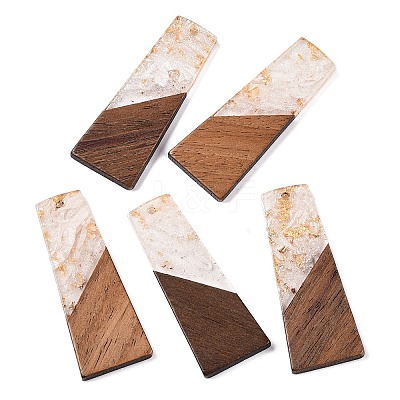 Opaque Resin & Walnut Wood Pendants RESI-T058-04M-1