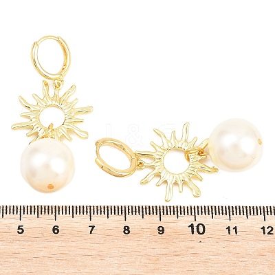 Sun Brass Hoop Earrings EJEW-Z164-13G-1