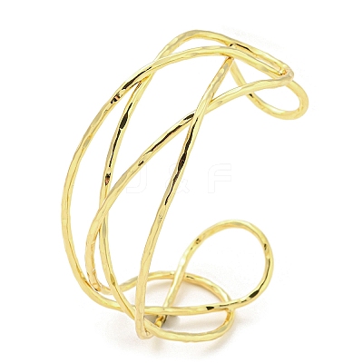 Brass Wire Wrap Cuff Bangle BJEW-Q771-01G-1
