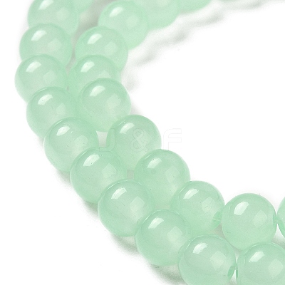 Baking Paint Imitation Jade Glass Round Bead Strands X1-DGLA-Q021-8mm-22-1