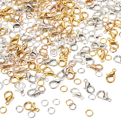 400pcs 4 Colors Alloy Lobster Claw Clasps FIND-TA0008-94-1