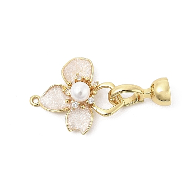 Brass Enamel Fold Over Clasps KK-U059-05G-1