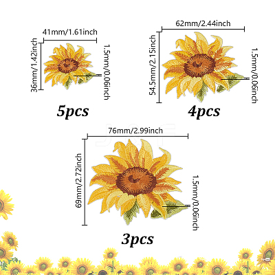 Flower Self Adhesive Computerized Embroidery Cloth Iron on/Sew on Patches PATC-GA0001-84A-1