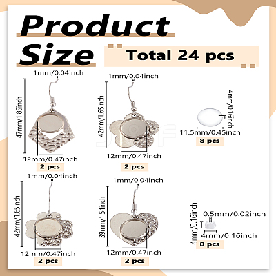DIY 304 Stainless Steel Dangle Earring Making Kits DIY-LP0005-21B-P-1
