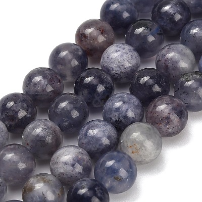 Natural Iolite Beads Strands G-G300-A04-8mm-1