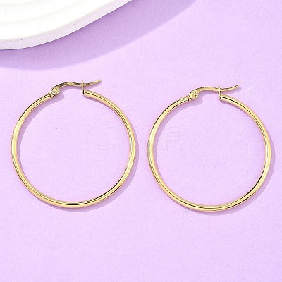 Ion Plating(IP) 304 Stainless Steel Hoop Earrings EJEW-N0016-11G-F-1