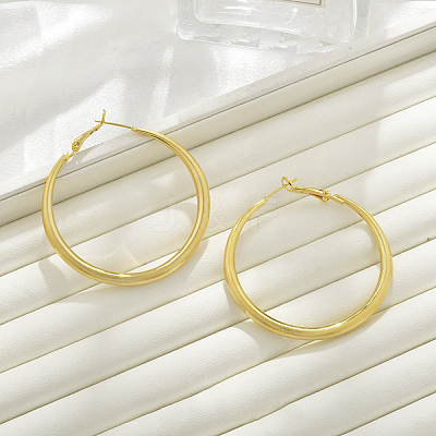 Brass Hoop Earrings for Women EJEW-A121-18C-G-1
