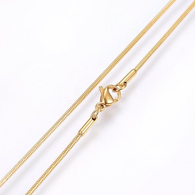 Ion Plating(IP) 304 Stainless Steel Snake Chain Necklaces NJEW-F226-01G-01-1