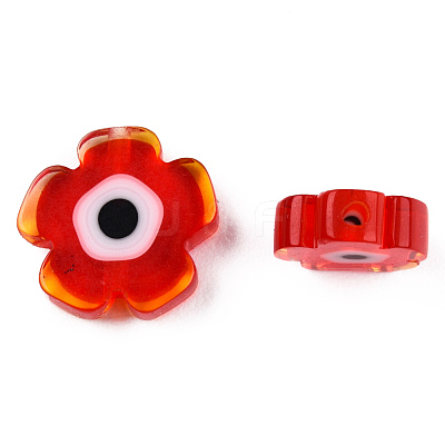 Handmade Evil Eye Lampwork Beads Strands LAMP-N029-018-04-1