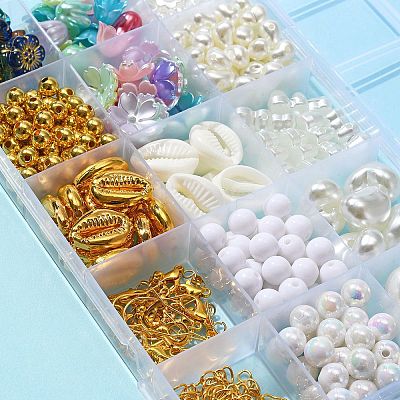 DIY Imitation Pearl Earring Bracelet Necklace Making Kit DIY-FS0003-09-1