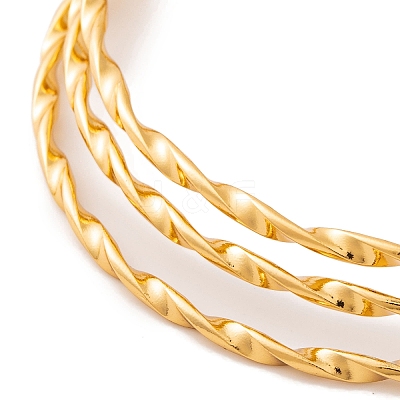 7Pcs PVD Vacuum Plating 304 Stainless Steel Textured Ring Bangles Set for Women BJEW-A011-13B-G-1