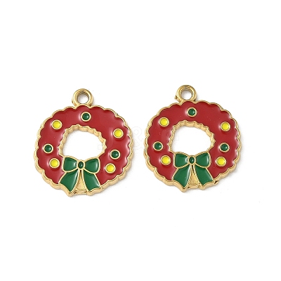 304 Stainless Steel Enamel Pendants STAS-L300-012G-32-1
