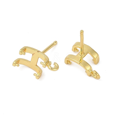 Brass Stud Earring Findings KK-F891-10G-1