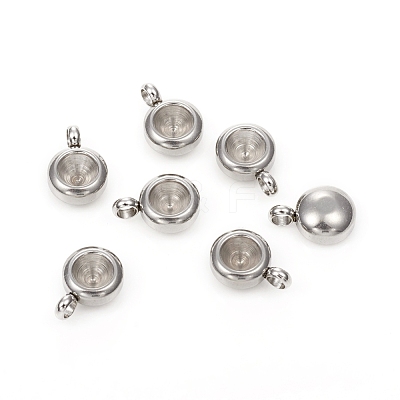 Tarnish Resistant 201 Stainless Steel Pendant Rhinestone Settings X-STAS-G224-27P-1