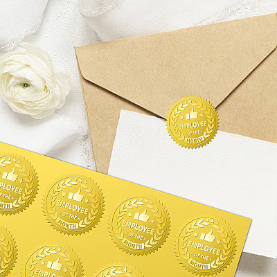 34 Sheets Self Adhesive Gold Foil Embossed Stickers DIY-WH0509-027-1