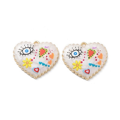 Rack Plating Alloy Enamel Pendants FIND-C050-13G-1