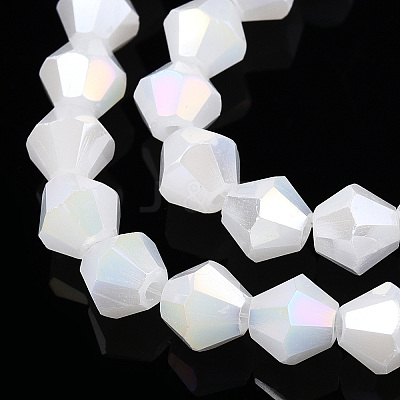 Imitation Jade Electroplate Glass Beads Strands EGLA-A039-J6mm-B06-1