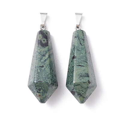 Natural Kambaba Jasper Pointed Pendants G-I314-02P-17-1
