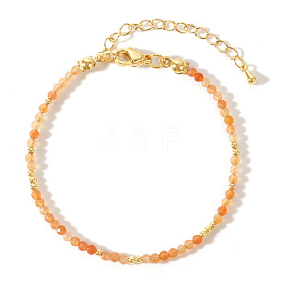 Retro Ethnic Style Round Natural Red Aventurine Beaded Bracelets for Women OR1115-3-1