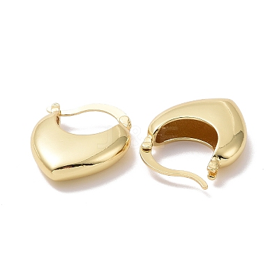 Rack Plating Brass Heart Thick Hoop Earrings for Women EJEW-G315-02G-1