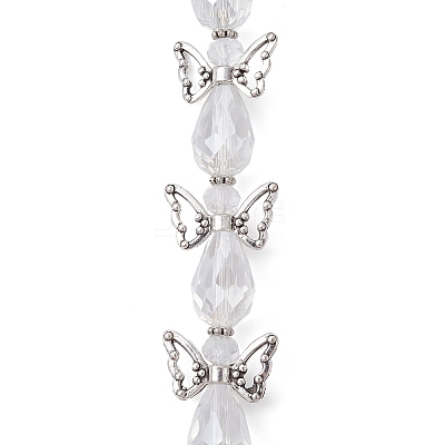 Angel Fairy Shape Electroplate Transparent Glass Beads Strands AJEW-JB01181-03-1