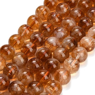 Hearted Natural Citrine Beads Strands GG-T002-A02-12mm-1