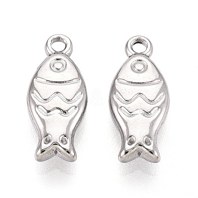 304 Stainless Steel Fish Charms STAS-T069-06P-1