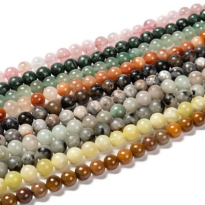 Natural Gemstone Beads Strands G-F591-03M-8mm-1