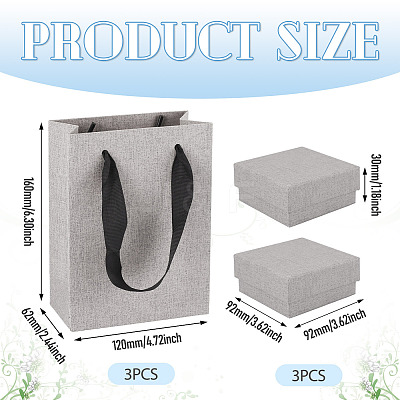3Pcs Square Paper Jewelry Display Cases CON-TA0001-39E-02-1
