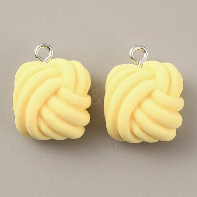 Opaque Resin Pendants RESI-WH0029-24P-01-1