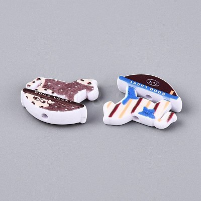 Printed Opaque Acrylic Beads OACR-Q198-02-1